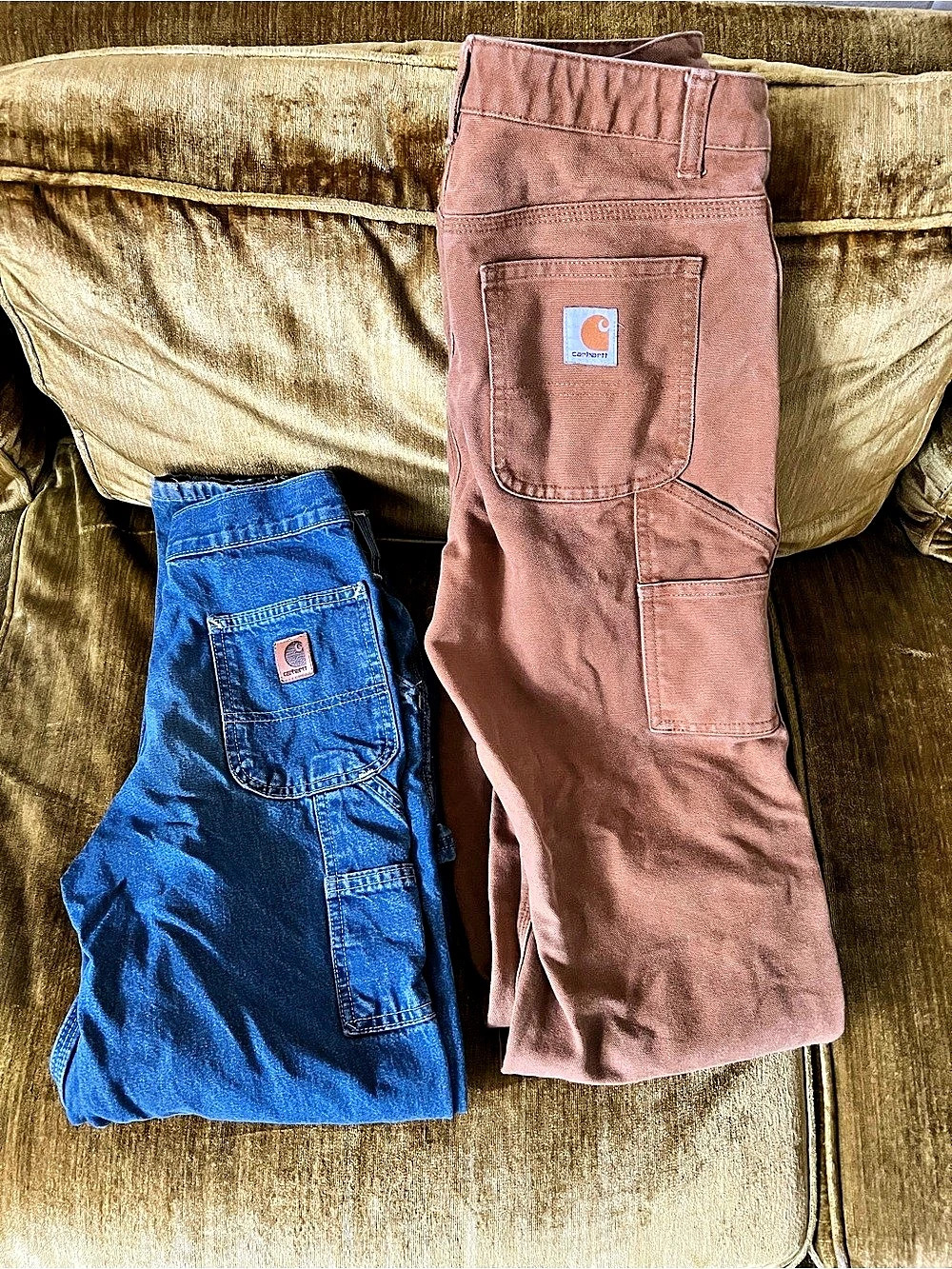 Carhartt Loose Fit Denim Work Dungaree Jean Brown and Jeans Boys 14 set of two
